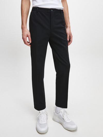 Calvin Klein Ruhák HU089001 | Calvin Klein Slim Milano Jersey Férfi Nadrág Fekete